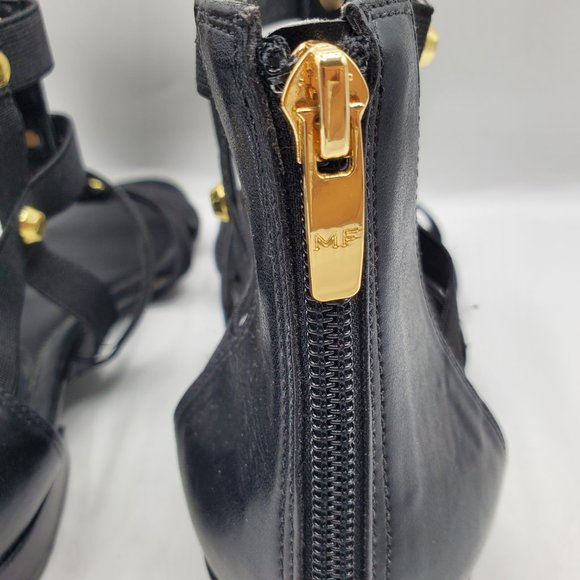 MARC FISHER PAMMY GOLD STUDDED GLADIATOR SANDALS - Picture 8 of 10